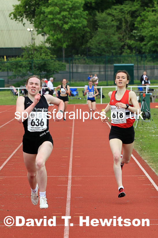 Women and Girls 1500 metres, 2022 North Eastern Track and Field Champs., Middlesbrough. David T. Hewitson/Sports for All Pics